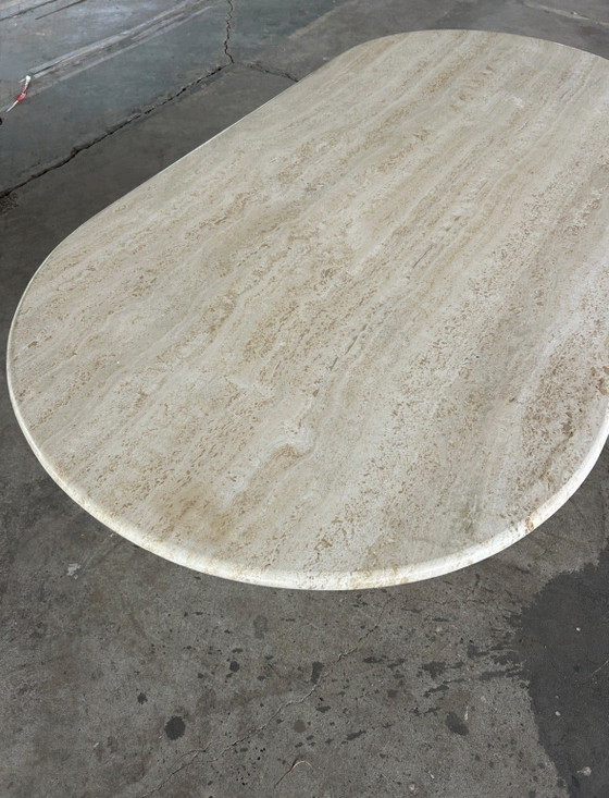 Image 1 of Large vintage Travertine dining table