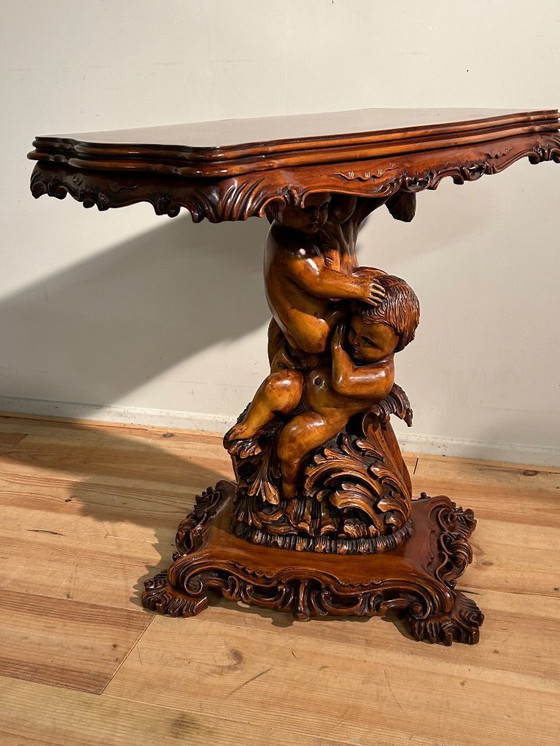 Image 1 of Vintage Barok TV tafel in hout 