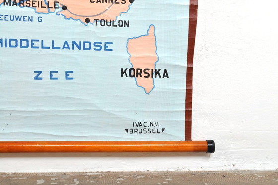 Image 1 of Vintage Painted Map of France, 1950s