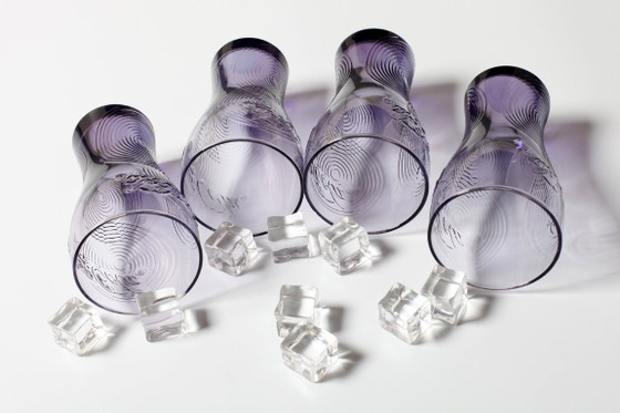 Set mit 4 lila Coca-Cola-Gläsern, entworfen für McDonald's / Luminarc / Frankreich – Gläser & Karaffe, Glass (photo 3 of 7)