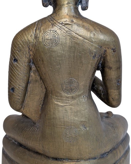 Sitzender Shakyamuni Buddha mit predigender Mudra – bronzene Tempelstatue – Bildhauerei (photo 11 of 13)
