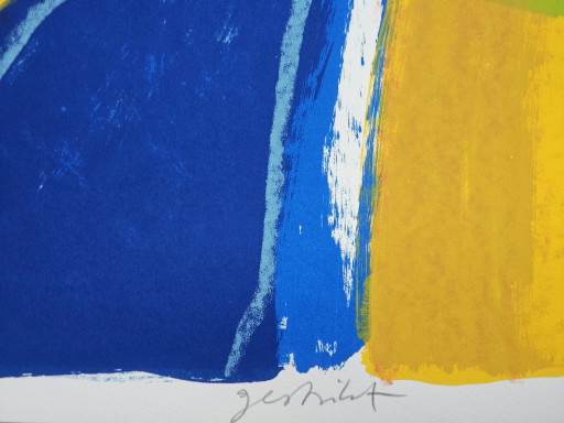 Ingelijste zeefdruk Willem Brauck (1946-2014) "Gestrikt" 2000 51x71cm