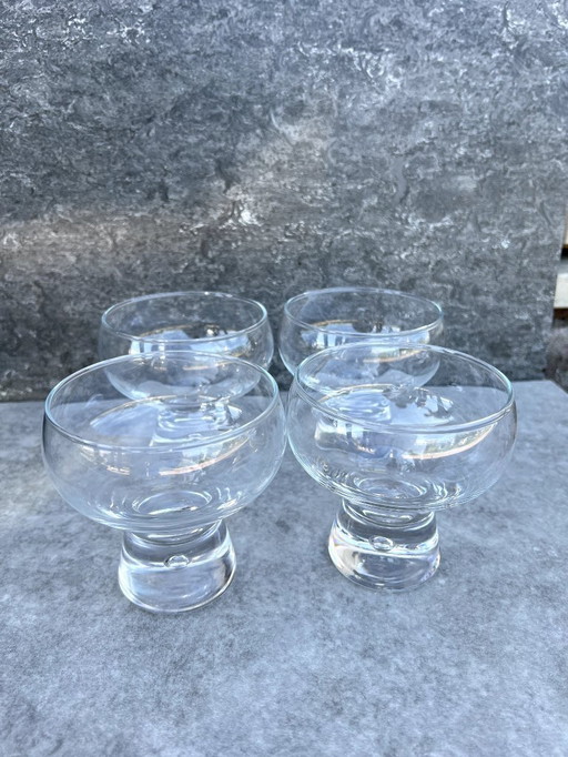 4x verre coupe avec bulle