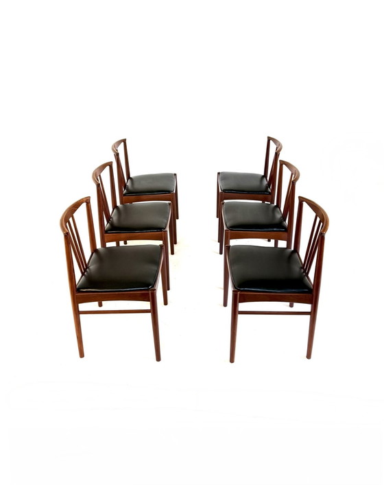 Image 1 of Ensemble de 6 chaises de salle à manger danoises vintage des années 60