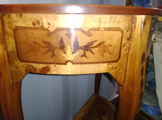 Image 1 of Console demi-lune marquetée style Napoléon III – fin XIXe