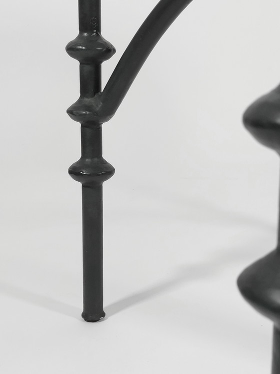 Image 1 of Vintage steel tube glass dining table, garden table, metal knots