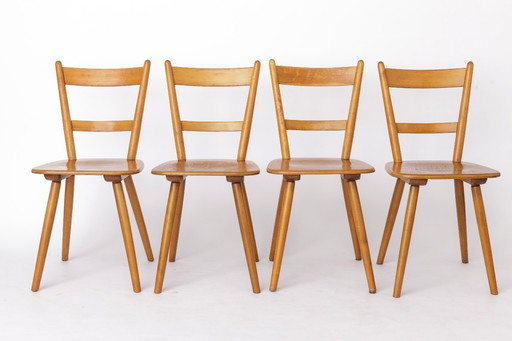 Juego de 8 sillas de comedor vintage Tübingen Schäfer Alemania, década de 1960, mediados de siglo