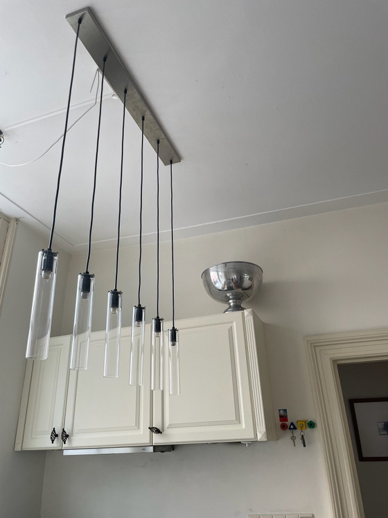 Design Pendelleuchte, Pendelleuchten, Glas, Metall, Schwarz (Foto 4 von 5)
