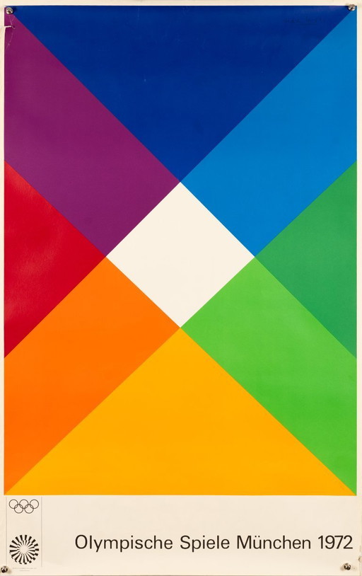 Olympische Spiele München 1972 – Original Vintage Olympic Poster by Max Bill – 101x64 cm