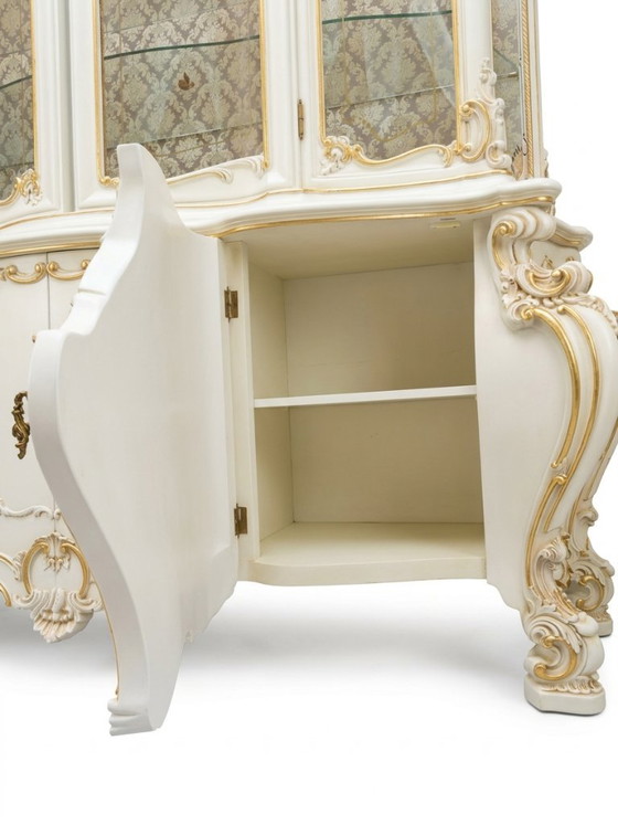 Pair of original Silik furniture – Venetian Baroque Wardrobe + Sideboard – Wood (photo 5 of 6)