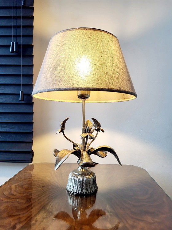 Image 1 of Fleur de lis lamp, hollywood Regency, vermoedelijk Maison jansen, Frankrijk, jaren 50/60