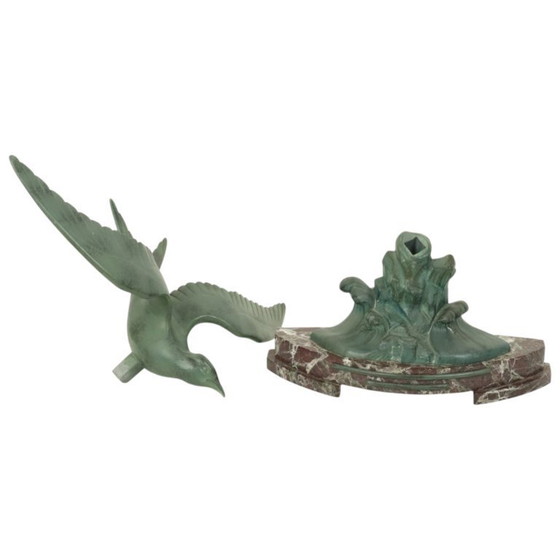 Image 1 of Sculpture Art Déco représentant une mouette sur socle en marbre