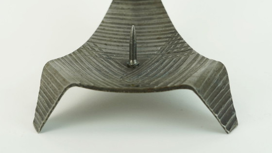 Image 1 of sculptural mid century modern brutalist iron CANDLE HOLDER 1960s 1970s