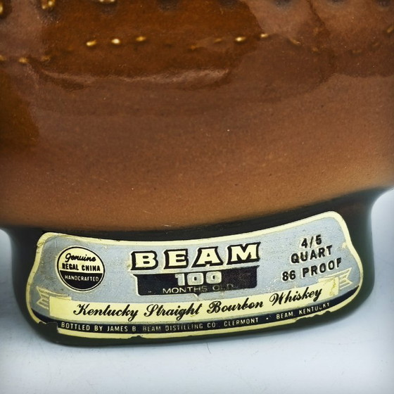Image 1 of Keramische karaf in de vorm van een Amerikaanse footballspeler (ezel) van Jim Beam, VS, jaren 70.
