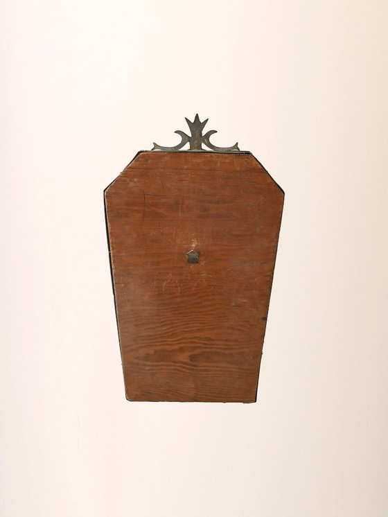 Image 1 of 1931 Scandinavian Art Deco mirror in engraved tin