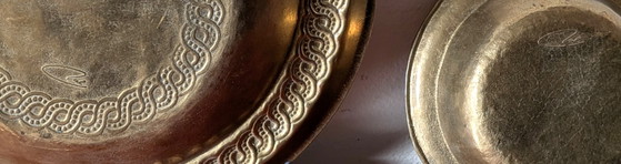 Set aus zwei Messing Schalen, Atelier Collini Austria, Metall, Gold, Vintage (Foto 10 von 11)