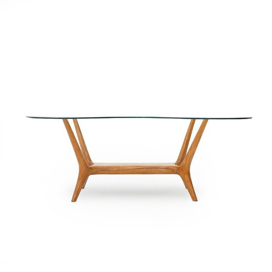 Image 1 of Italian Coffee Table in Wood and Glass, 1950s