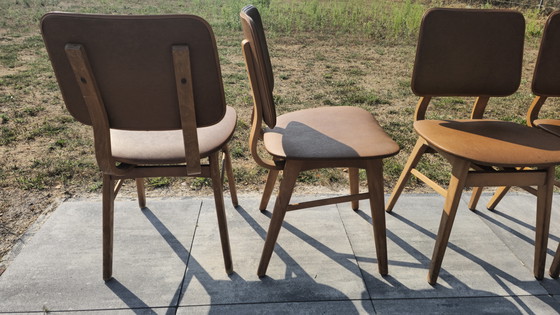 Set di 4 sedie da pranzo vintage retrò | Legno marrone – Textile, Wood (photo 6 of 11)