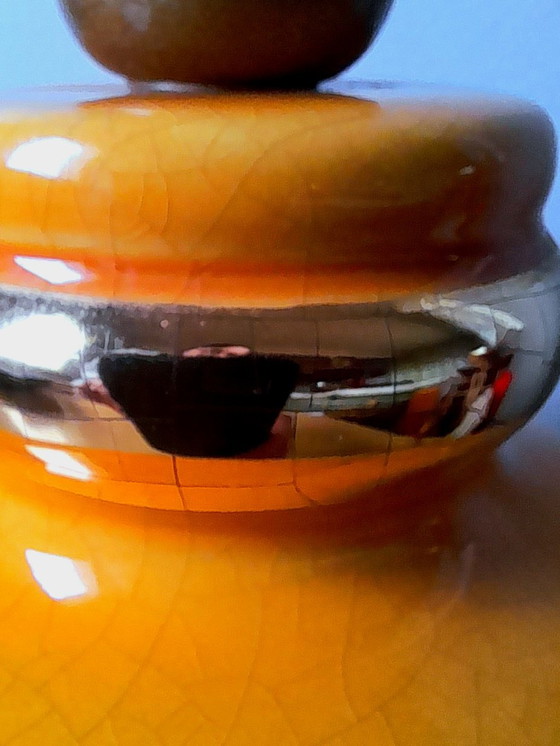 Image 1 of Lámpara de cerámica con esmalte craquelado, Le Dauphin, 1980.