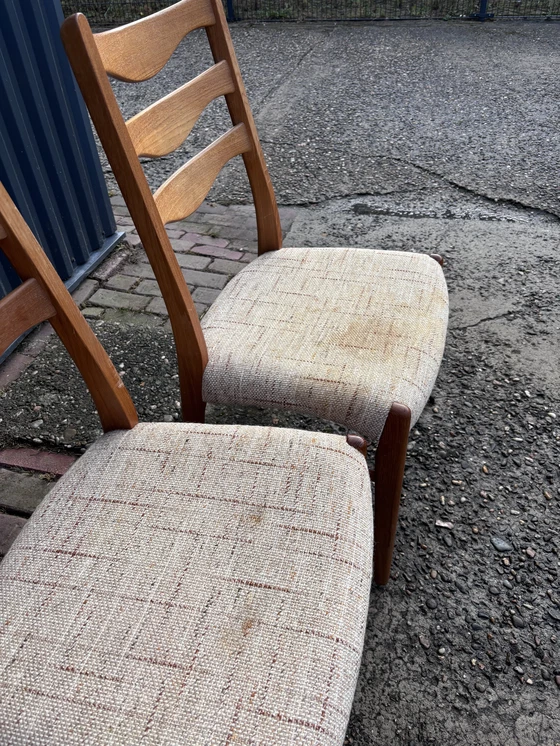 Image 1 of 6 Piece Vintage Dining Chairs Teak Danish