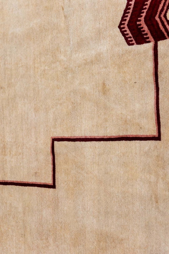 Image 1 of Tappeto o arazzo in lana in stile Art Déco. Opera contemporanea.