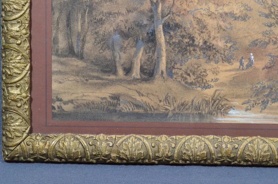 Toegeschreven aan Franz Joseph Manskirch (1768–1830) Romantische Houtskool- en Potloodtekening — Paar in (photo 10 of 12)