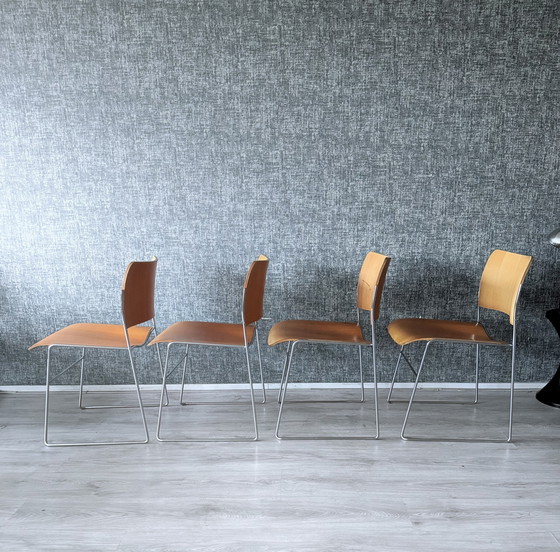 Image 1 of 6x David Rowland voor HOWE - 40/4 Sled-Base Side Chair