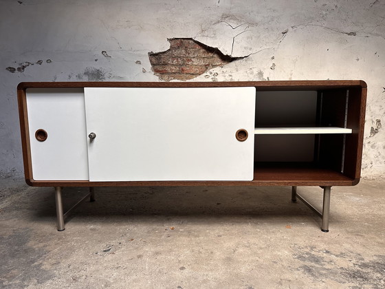 Image 1 of Vintage Pastoe sideboard – wenge & white sliding doors
