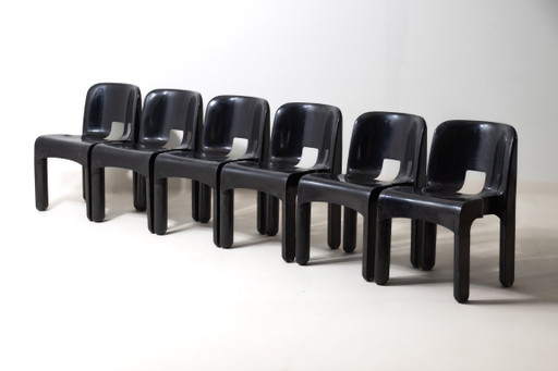 Set aus 6 „Universale“-Stühlen von Joe Colombo – Kartell, eetkamerstoelen, Plastic