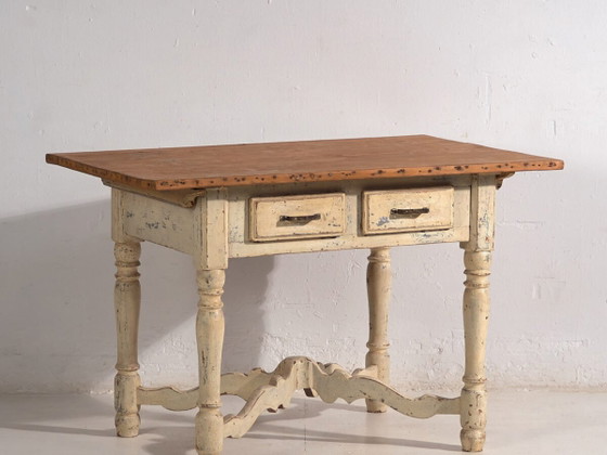 Tavolo antico in legno massello bianco (Francia, c.1900) – Tavoli da pranzo (photo 2 of 40)