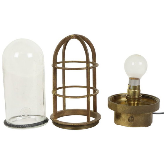Image 1 of Brass Ship's Lamp Cage Lamp Industria Rotterdam