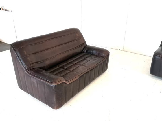 Image 1 of 2 x Canapé en cuir De Sede DS 84 avec assise rembourrée, design de groupe