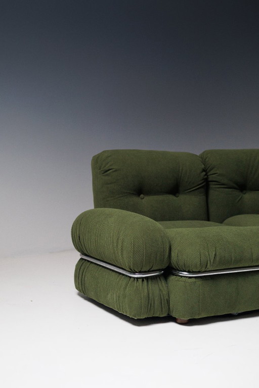 Sofá modular verde oliva, Italia, años 70