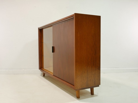 Image 1 of Vintage highboard / sideboard with large display cabinet from the 60s