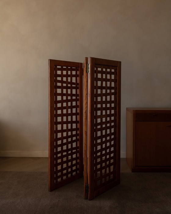 Image 1 of Divisorio per stanza vintage in legno di pino, divisorio per stanza a 3 parti