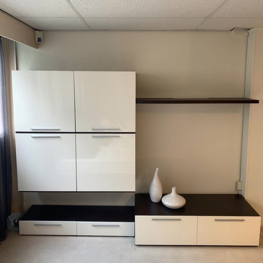 Sleek wall unit with hanging element ALPE