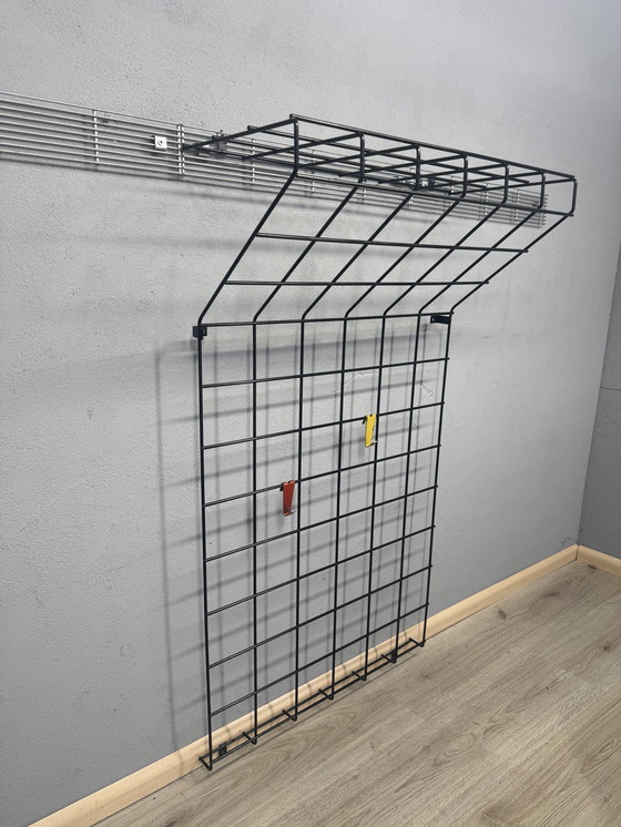 Image 1 of Vintage pilastro metalen wandkapstok met hoedenplank