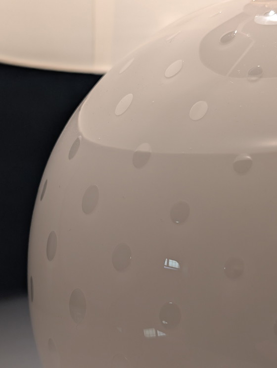 Image 1 of Set van 3 Murano glazen gloeilampen in roze en wit, Italië, 1970