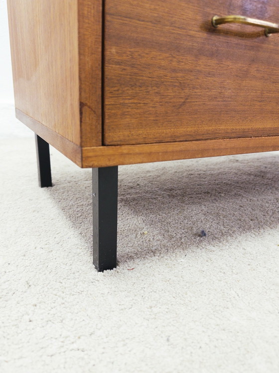 Mid-century Kommode, Kommoden, Holz, Metall, Braun (Foto 10 von 11)