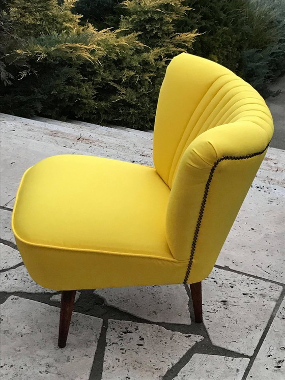 Mid-Century Modern Lounge Chair in Velvet, 1950s – Armchairs, Wood, Mid Century Modern (photo 4 of 4)