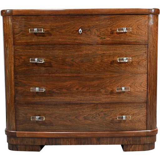 Vintage Art Deco chest of drawers in rosewood veneer, 1930