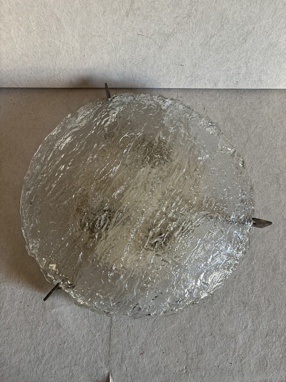 Vintage 40 Cm Kaiser Leuchten Ijsglas Plafondlamp Jaren 60 – Plafondlampen (photo 4 of 13)