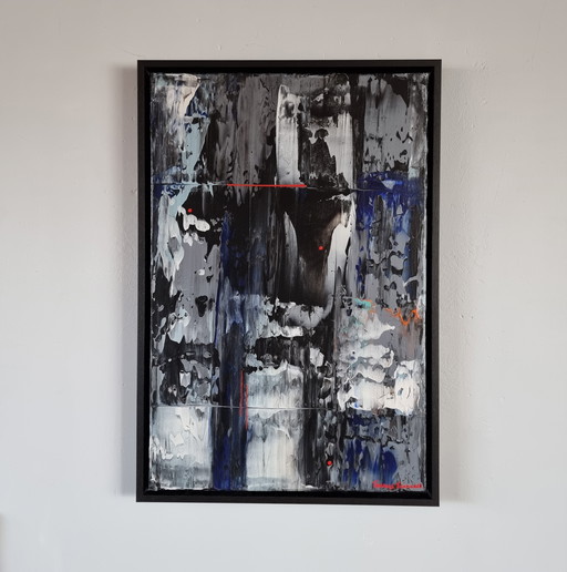 Frances Eckhardt - Abstract Tweeluik Blauw Klein