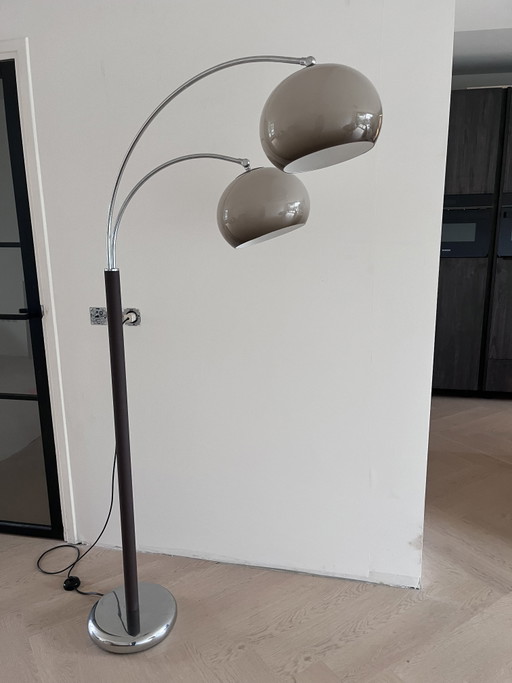 Lampada da terra/ad arco vintage Dijkstra Space Age con doppio paralume – Dijkstra Lampen, vloerlampen (photo 2 of 11)