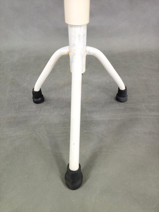 1950s Adjustable Medical Stool, Lacquered Metal, Czechoslovakia