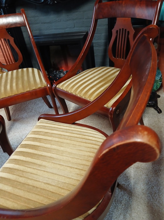 Set di quattro sedie da pranzo classiche a forma di gondola – Velvet, Wood (photo 9 of 15)