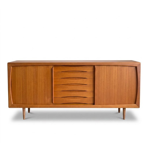 Credenza Danese in Teak con Ante a Tamburo