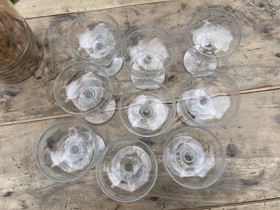 Image 1 of 9x Gravierte Champagne Coupes Champagnergläser 19. Jahrhundert Französisch