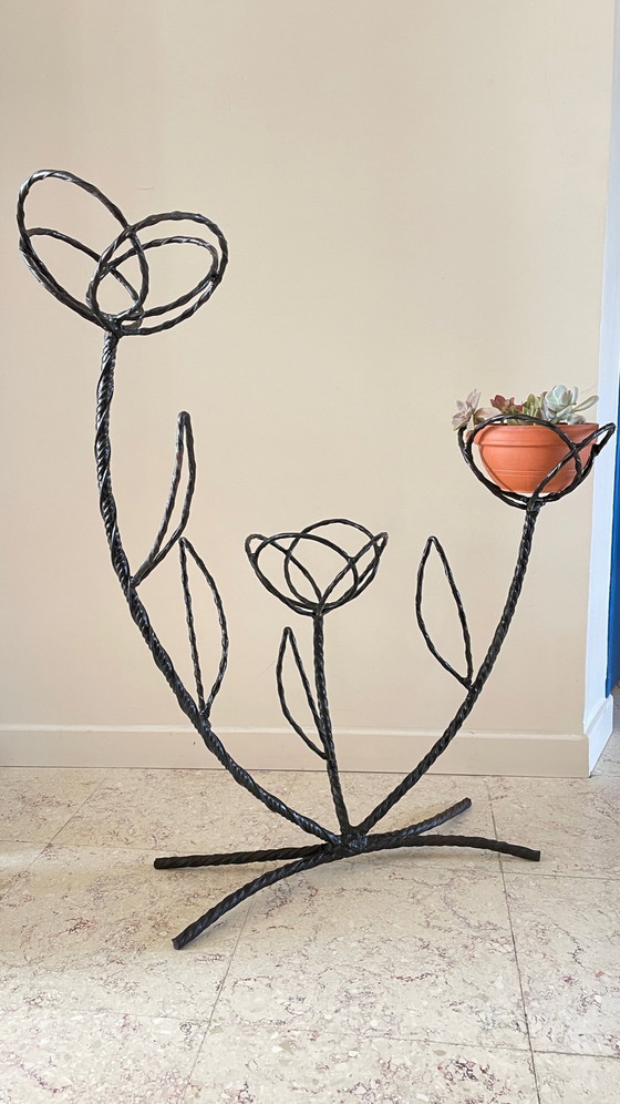 Image 1 of Mensola per piante in acciaio curvo vintage