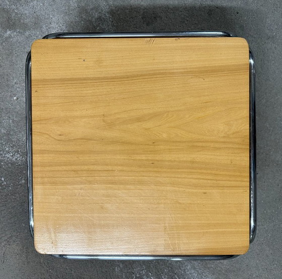 Image 1 of Set of 4 nesting coffee tables from the 70s in metal and solid oak